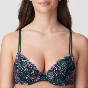NWT Marie Jo Jane Push Up Bra Removable Pads Floral Embroidered Lace 32DD